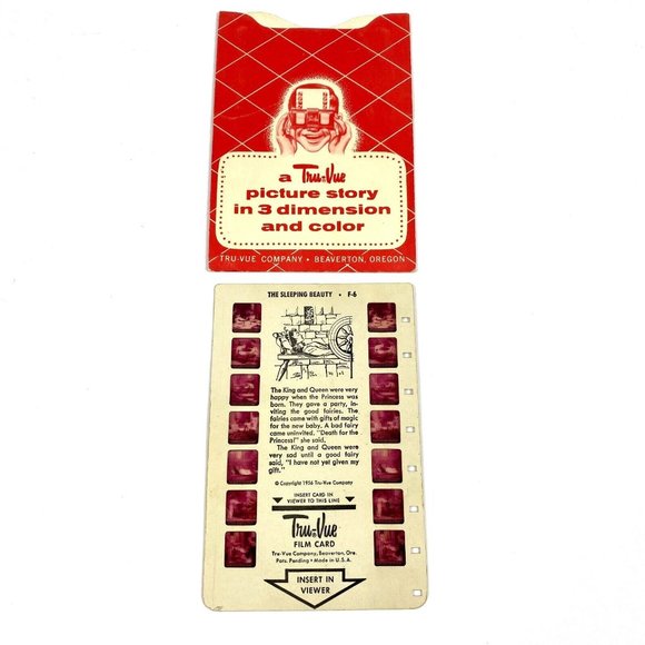 Vintage Tru Vue Tru-Vue Film Card The Sleeping Beauty Fairy Tale Childrens F-6 - Picture 1 of 4